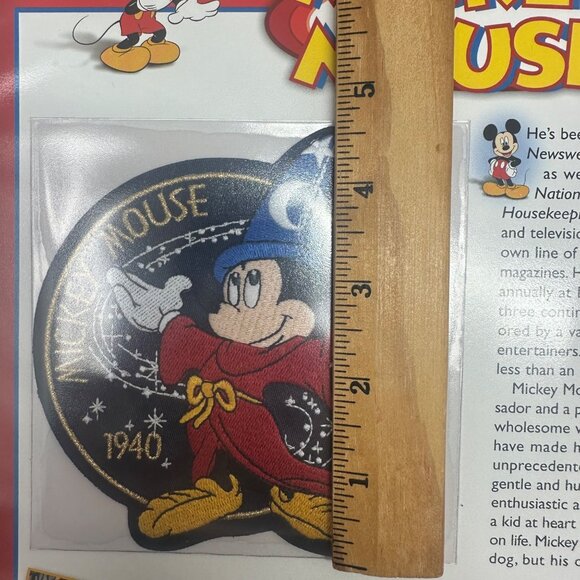 Willabee & Ward Mickey Mouse Sorcerer 1940 Embroidered Patch & Collectible Card - Picture 3 of 4
